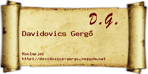Davidovics Gergő névjegykártya