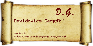 Davidovics Gergő névjegykártya